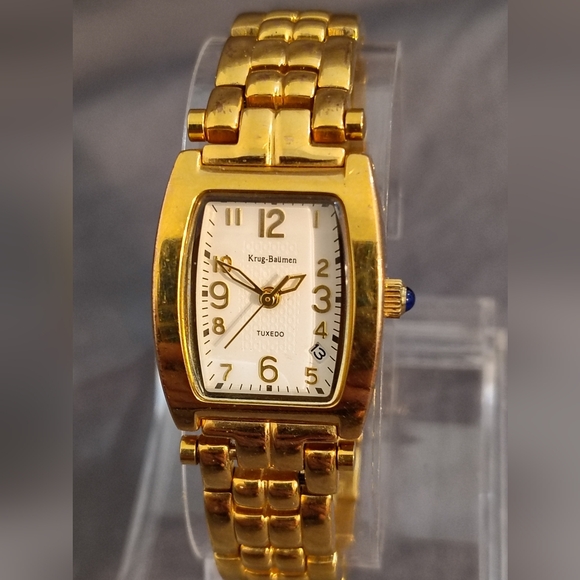 Krug-Baumen Accessories - Krug-Baumen Tuxedo 18k Gold Electroplated Watch ~ Runs & Keeps Time, New Battery